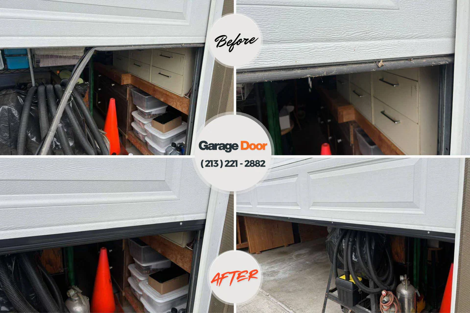 Before and after: garage door repair Shippensburg University, PA
